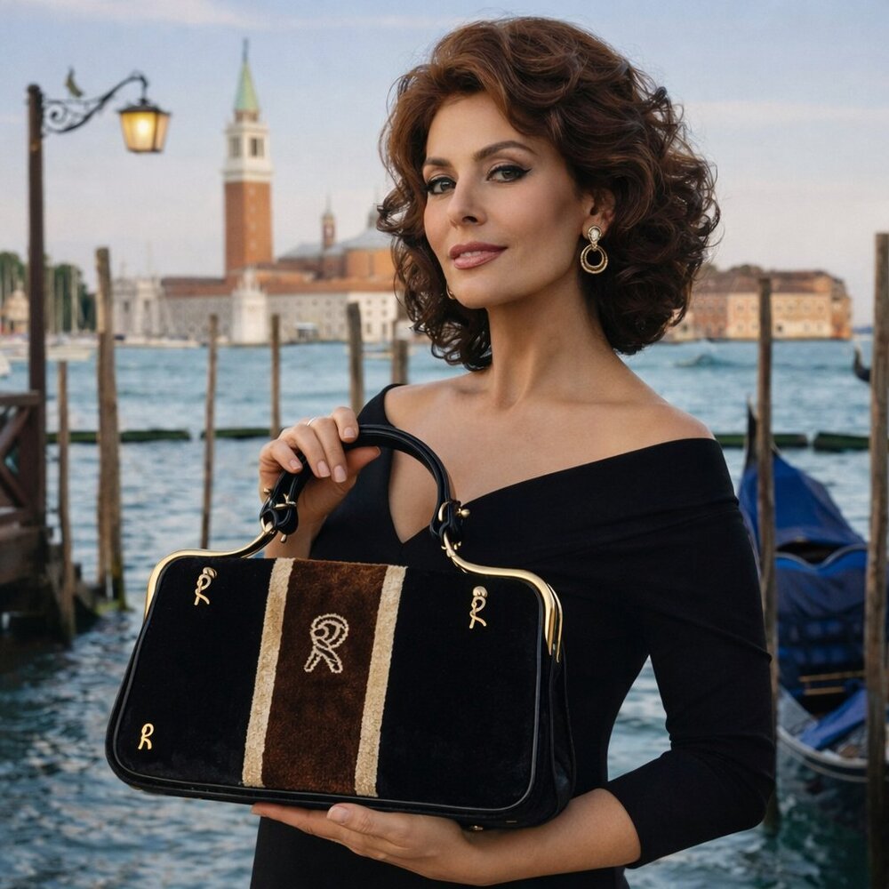 Roberta di Camerino Bagonghi Velvet Vintage Frame Bag